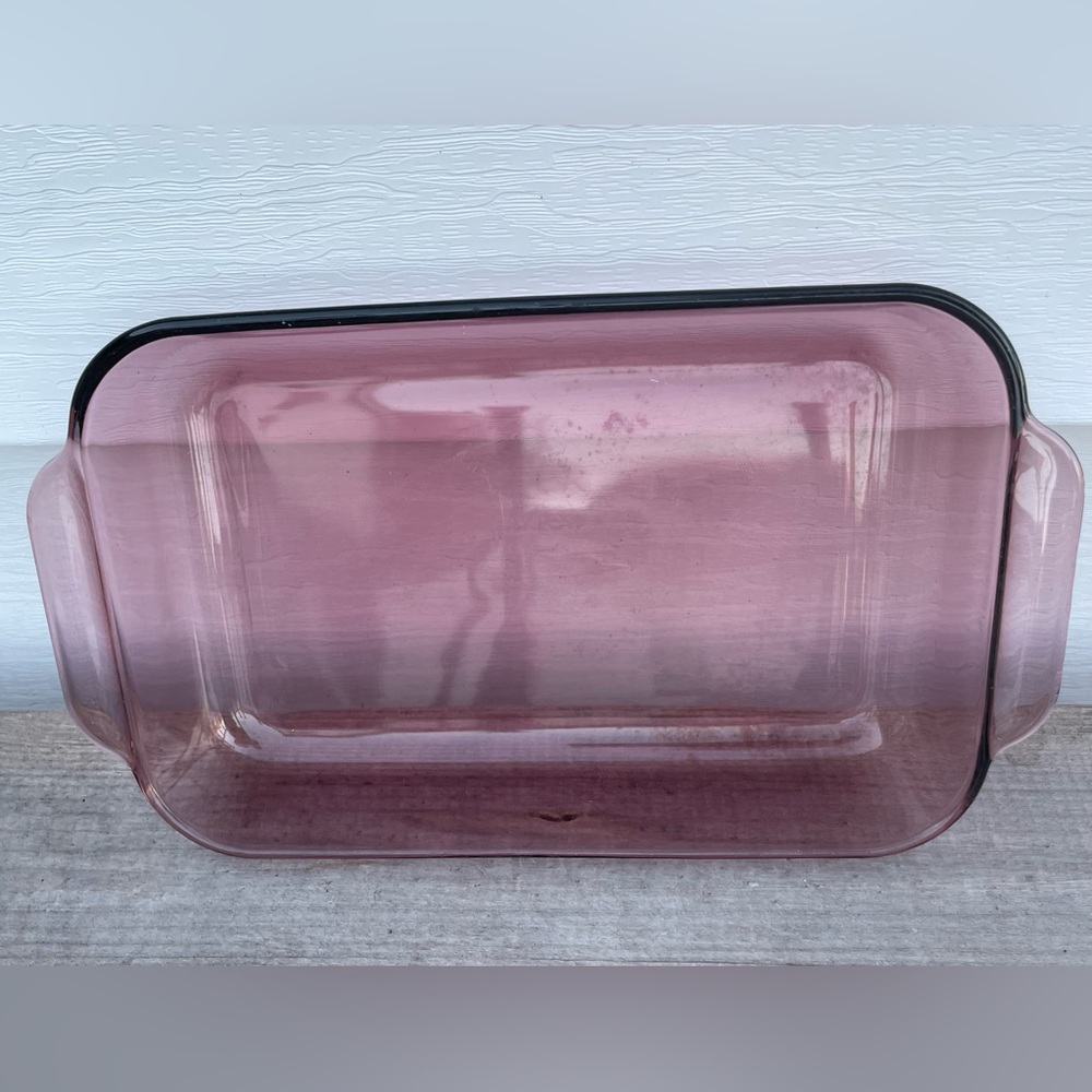 Vintage Pyrex #232-3 Cranberry Glass Baking Pan Casserole Dish 13”x 9”x 2” 3QT
